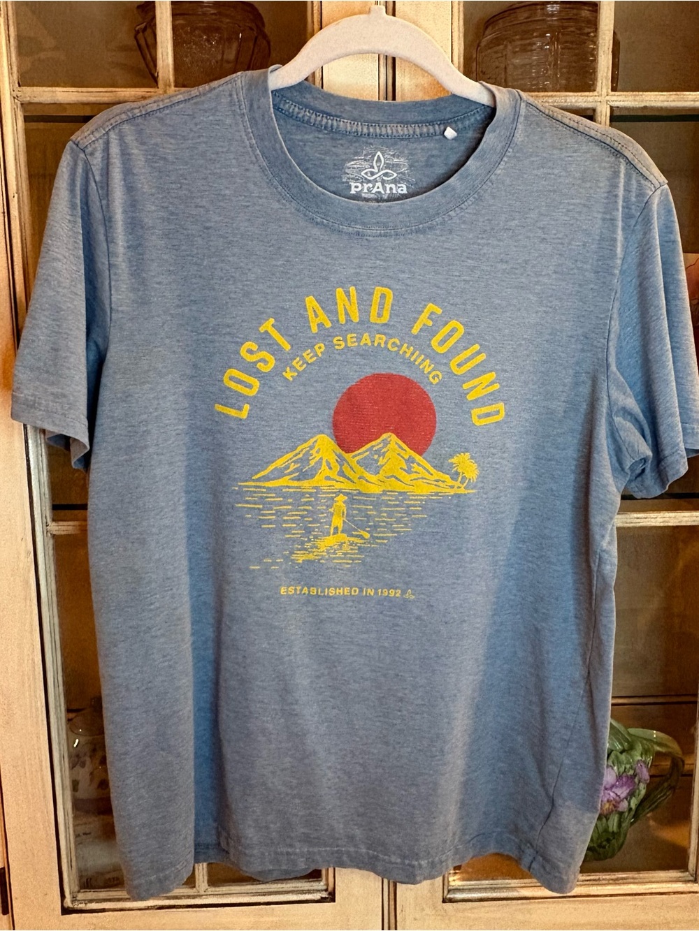 prAna Men’s Slate Grey 'Lost and Found' Graphic Tee
